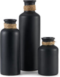 Matte Black Ceramic Vase Set, 3 Pcs Rustic Decorative Vases for Modern Farmhouse Office Home Decor, Living Room Centerpieces Decoration for Table Mantel Entryway Shelves Décor
