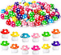 JUNEBRUSHS 120 Pcs Mini Resin Mushroom Colorful Fake Mushrooms Tiny Resin Mushroom Miniature Mushroom Figurines Mushroom Ornaments for Fairy Garden Landscape Crafts Party Favors