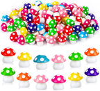JUNEBRUSHS 120 Pcs Mini Resin Mushroom Colorful Fake Mushrooms Tiny Resin Mushroom Miniature Mushroom Figurines Mushroom Ornaments for Fairy Garden Landscape Crafts Party Favors