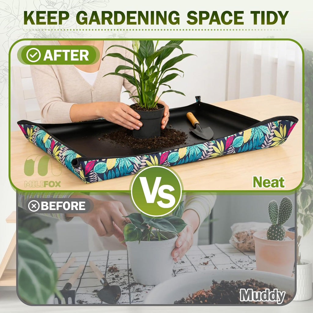 Repotting Mat, Potting Mat for Indoor Plants, 29.5" x 43.3" Waterproof Repotting Tray for Plant Transplanting and Mess Control, Potting Tray for Gardening Lovers