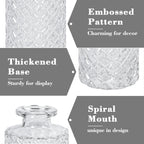Clear Glass Bud Vase, 20 Pack Living Bud Vases, Small Diamond Bud Vases in Bulk, Mini Flowers Vases for Table Centerpiece, Office, Wedding Reception, Home Decor