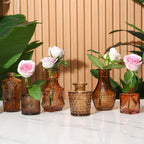 Set of 30 Amber Glass Bud Vases in Bulk,Small Centerpieces Vases for Wedding Centerpieces,Mini Glass Vintage Vase Flower Vases for Table Decor