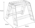 Clear Acrylic-Style Folding Stool, Portable Lightweight Folding Seat, Compact Space Saving Stool for Bathroom, Vanity, Bedroom, Closet & Small Spaces(Transparent)