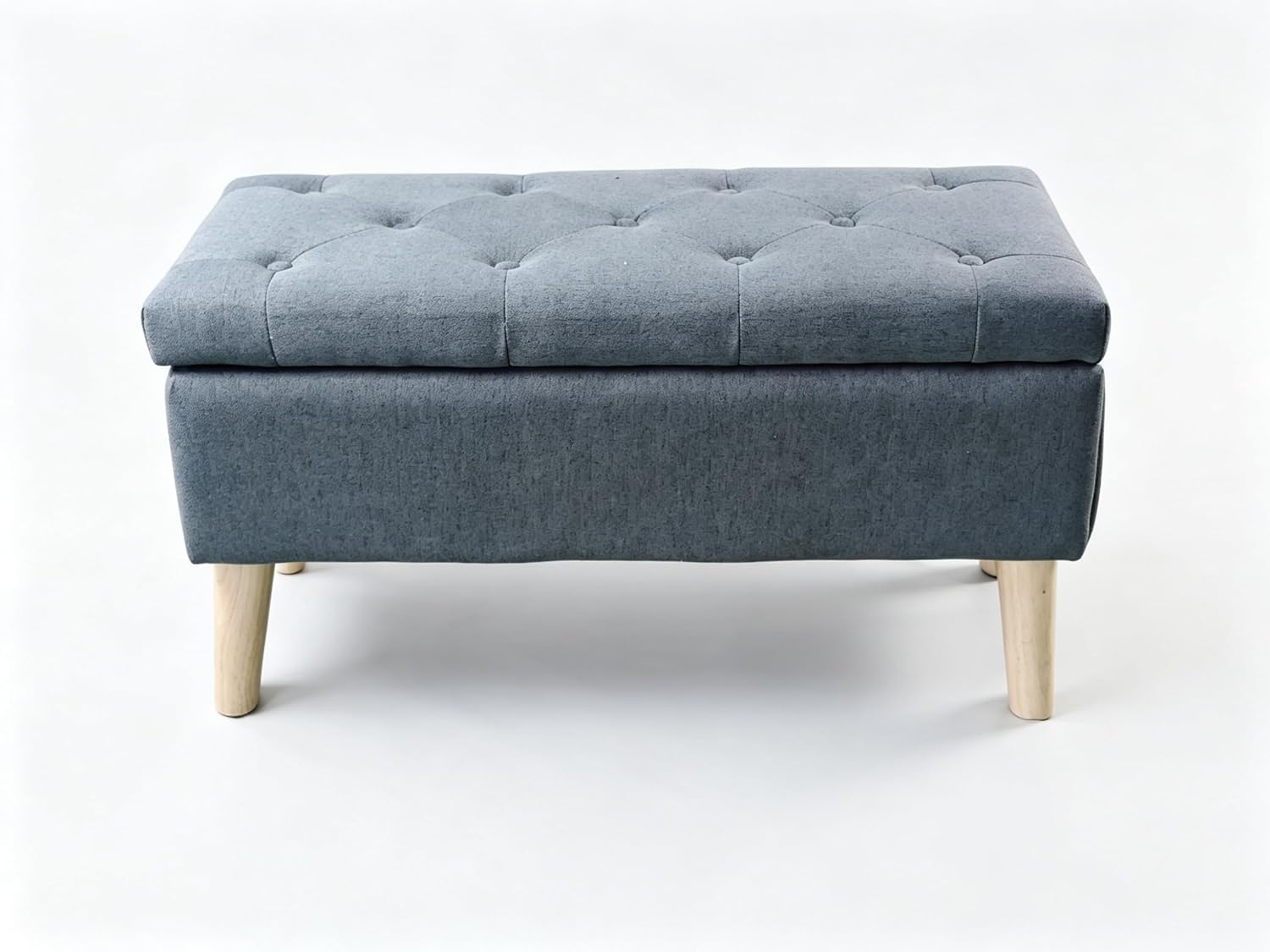 Spacious Hidden Storage Ottoman Bench, Soft Corduroy Upholstered End of Bed Bench with Sturdy Wooden Legs, Multi-Functional Footrest for Living Room Entryway Bedroom, Olive Green