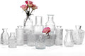 12 Pcs Glass Bud Vase Set, Small Glass Vases for Flowers, Mini Clear Bud Vases for Centerpieces, Wedding, Home, Office and Table Decoration, Clear