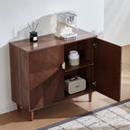XEW 39.4" Sideboard Buffet Cabinet with Storage for Kitchen | Mid-Century Storage Cabinet with 2 Doors and Shelves, Credenza Buffet Table Coffee Bar for Dining Room, Walnut