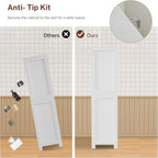 Iwell Tall Bathroom Cabinet, Storage Cabinet with Adjustable Shelves, Bathroom Storage Cabinet for Living Room, Dining Room, Entryway, White