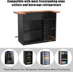 GDLF Home Bar Unit with Fridge Space, U-Shape Liquor Wine Cabinet, 63.1" Mini Bar Table with Storage for Basement or Living Room