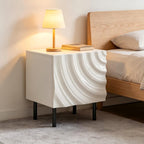 Nightstand Set of 2, Unique Design Side Table Set, Small Bedside Accent Table with Storage and 4 Metal Legs for Bedroom,Living Room and Small Spaces