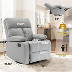 Swivel Rocking Recliner Chair with Thick Padded Armrests Comfortable Recliners Chairs for Small Spaces Living Room Bedroom Nursery