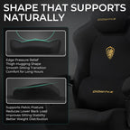 Dowinx Big and Tall Gaming Chair, Suede Fabric Game Chair with Pocket Spring Cushion, High Back Gamer Chair Ergonomic with Footrest for Adults Office, 440LBS, Black