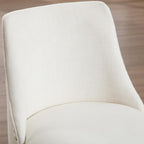 Kmax Fabric Dining Chairs Set of 2 Upholstered Side Chairs Farmhouse Accent Chairs with Nailhead Wood Legs for Dining Room Guest Room Restaurant, Cream