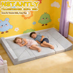15pcs Unique Modular Kids Play Couch - Convertible Foldable Toddler Sofa Bed with Removable Crystal Velvet Cover, Safe Couches Kids Furniture for Playroom & Bedroom, for Boys and Girls