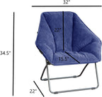 Zenithen Limited Portable Hexagon Comfortable Plush Indoor Folding Chairs for Bedroom, Accent Decoration, Dorm Room, Gaming, Reading or Living Room, Navy Blue (Pack of 1)