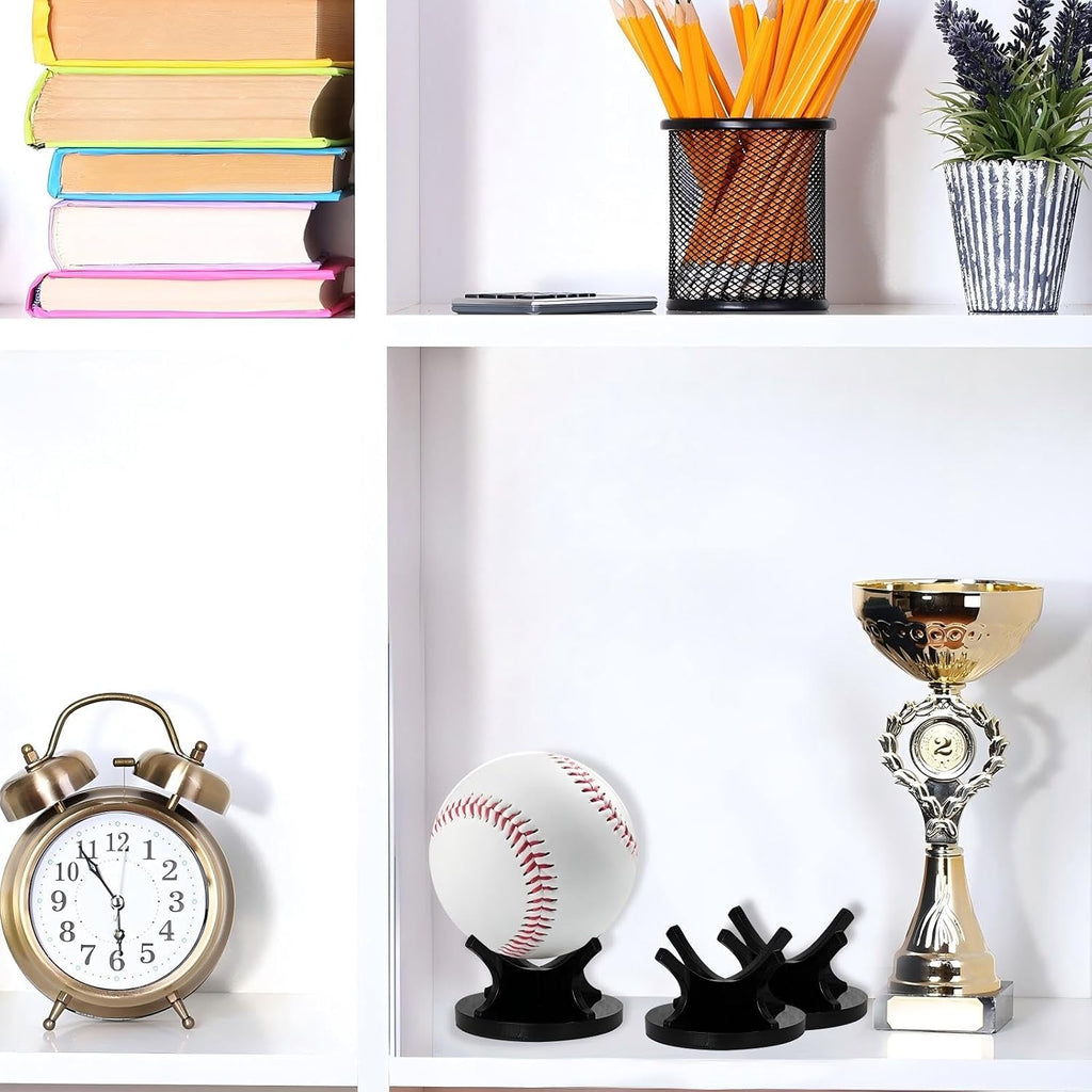 Sumind 6 Pack Small Ball Stand Holder, Clear Baseball Holders for Display, Sport Ball Display Stand Baseball for Golf, Softball, Tennis, Collectible Spheres Decor for Desk & Home, Acrylic