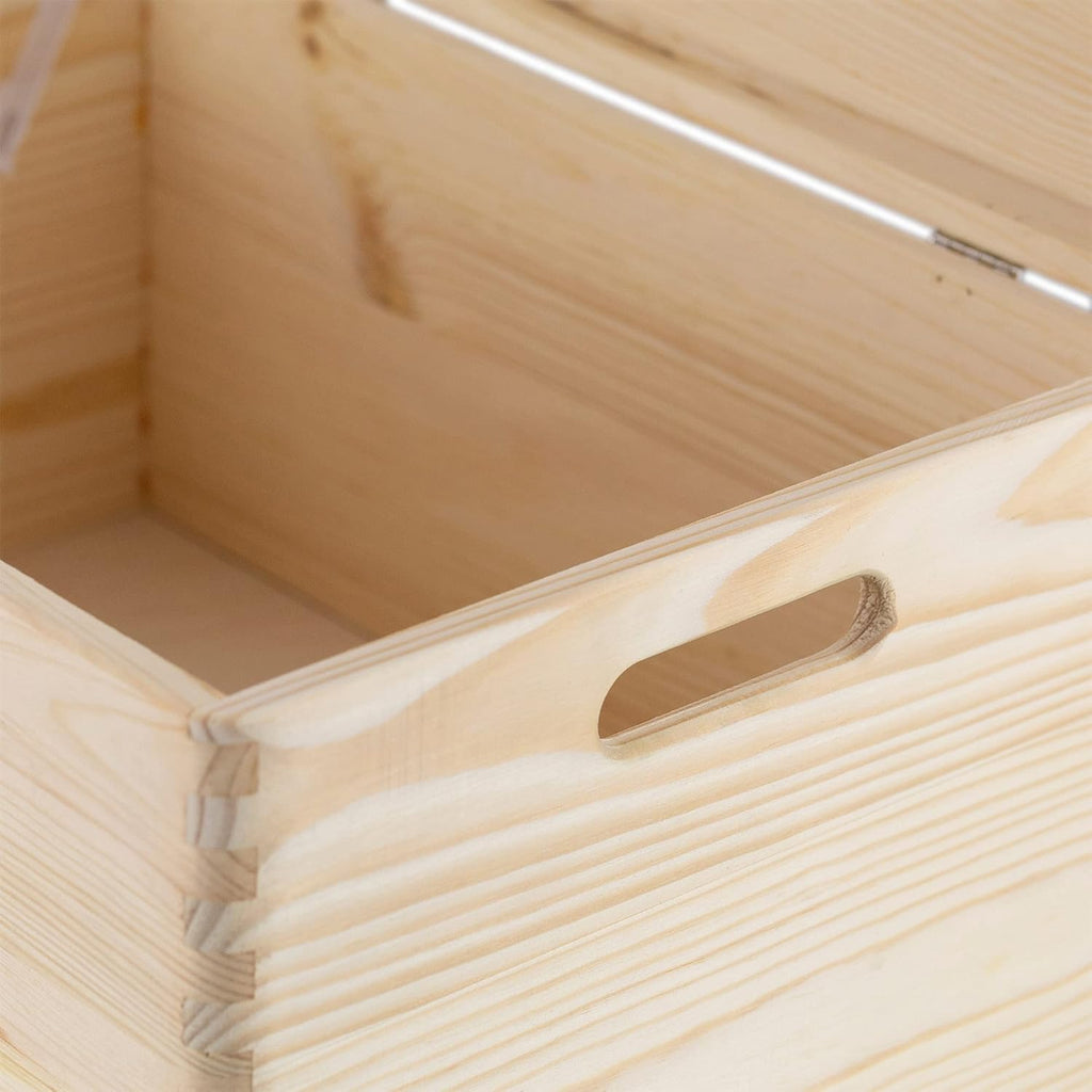 Compactor ran6481 Box with Lid, Raw Wood, 40 x 30 x 23 cm