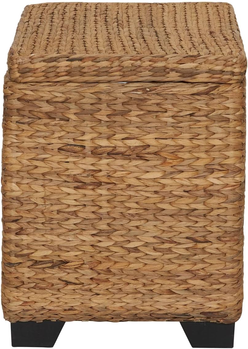 Household Essentials Large Curved Wicker Storage Chest with Liner | Water Hyacinth, Natural