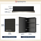 Keonjinn 24" x 30" Medicine Cabinets with Mirror for Bathroom, Brushed Nickel Recessed or Surface Wall-Mounted Aluminum Alloy Framed Beveled Mirror, Farmhouse Bathroom Mirror with Storage Cabinet