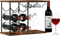 LIANTRAL Wine Racks Countertop, Modern Wine Bottle Holder for Home Kitchen | Hold 6 Bottles and 4 Wine Glasses, Freestanding Wine Rack for Bar, Wine Cellar, Cabinet