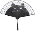 Cat Folding Fan, Japanese Style Hand Held Fan, Portable Cooling Blower with Distinctive Cat Pattern, Ideal for Keeping Cool, Dancing, Weddings, Parties & Gifts