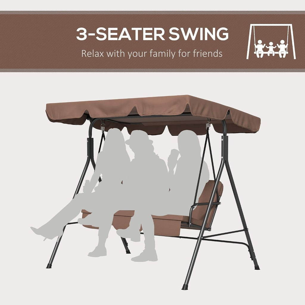 3 Person Porch Swing with Canopy