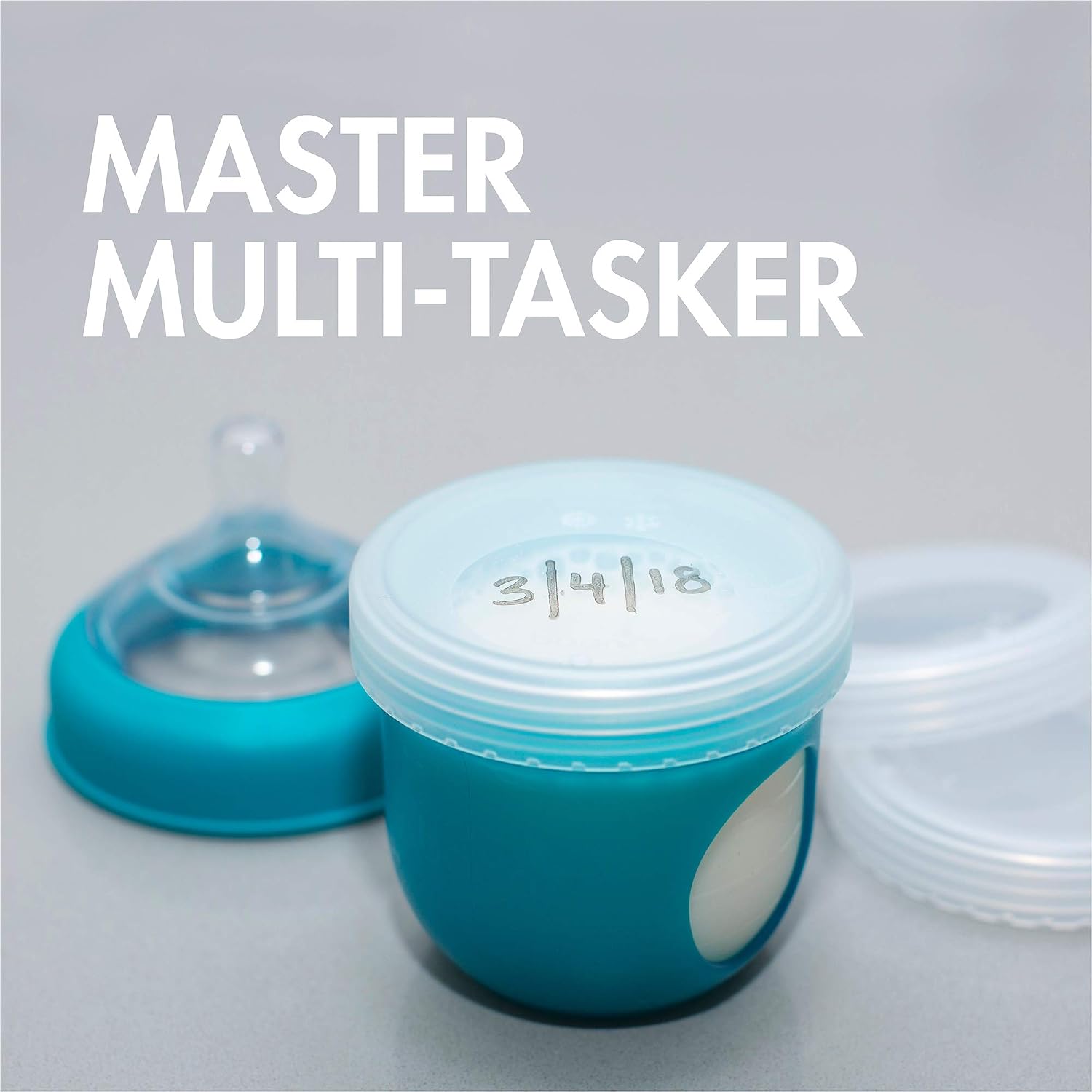 Boon Nursh Breast Milk Storage Lids - Made for Boon Nursh Bottles - Lids for Formula Travel Container - Breastfeeding Essentials and Baby Feeding Supplies - 3 Count