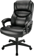 Realspace® Fennington Bonded Leather High-Back Chair, Black