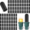 Zonon 200 Pieces No Glow Caps Christmas Glass LED Glow Plug Cap Light Black Out Cover for Christmas Lights(5 x 13 mm)