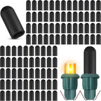 Zonon 200 Pieces No Glow Caps Christmas Glass LED Glow Plug Cap Light Black Out Cover for Christmas Lights(5 x 13 mm)