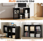 Sweetcrispy 6 Cube Storage Organizer - Open Cube Bookshelf with 3 Removable Back Panels, Display Storage Bookcase for Living Room, Bedroom, Entrance Hall, Home Office，36" Lx11.6 Wx24 H, Deep Black