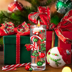 10065Pcs Christmas Vase Fillers Floating Candles and Candy Water Beads Christmas Filler Faux Pearls for Vase Filler Table Centerpieces Christmas Home Party Decoration (Style A-7065pcs)