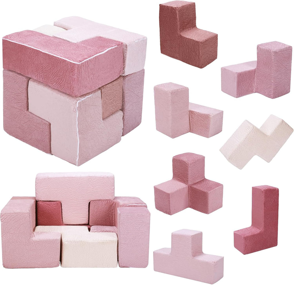 7Pcs Elastic Sponge Toddler Cushions Wear Resist Inspiring Creativity Blocks Chair for Kids Bedroom Playroom Furnitures