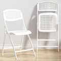 Ytaoka Folding Chair White Foldable Chair with Breathable Mesh Seat and Sturdy Metal Frame for Indoor and Outdoor Party Events Wedding Patio Dining, 1-Pack