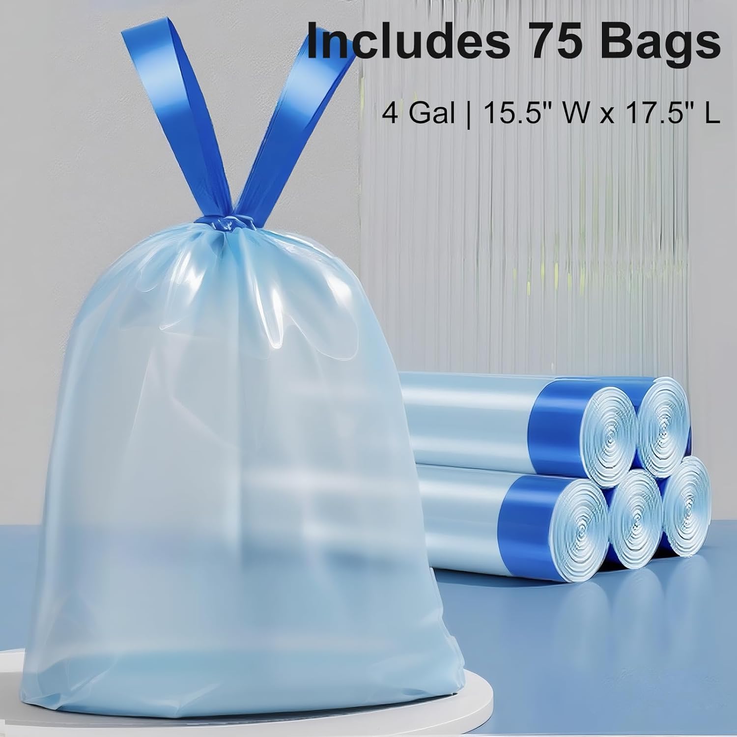 2.3 Gallon Slim Small Bathroom Trash Can with Lid, White Dog Proof Garbage Can with Air-Press Bag Expander & Removable Bucket, Narrow Bathroom Waste Basket for Bedroom, Office, Dorm