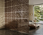 Ceiling Hanging Room Divider Panels, Walnut