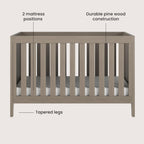 Child Craft Kieran Crib, Dresser, and Chest Nursery Set, 3-Piece, Includes 3-in-1 Convertible Crib, 6-Drawer Dresser, and Chest, Grows with Your Baby (Crescent Gray)