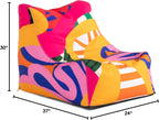 Jaxx Ponce Outdoor Bean Bag Chair - Weather Resistant Patio and Poolside Lounge Seating, Zuri Multicolor Pattern