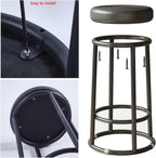 48cm, 63cm, 78cm, Thick Round Stools, Home Office Desk Chair, Metal Frame Side Chair, for Tea, Coffee Shops, Restaurants, Bars, Studios, Supermarkets(Browns,68cm/27in)