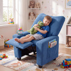 Costzon Kids Recliner Chair with Cup Holder, Toddler Adjustable Lounge Chair w/Footrest for Boys Girls Room, Ergonomic Baby Child Furniture Sofa for Age 3+ Gifts, Kids Mini Recliner up to 150 lbs
