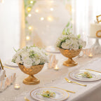 Sziqiqi Gold Metal Vases for Centrepiece: 6.1in 10Pcs Bulk Bowl Compote Vase for Wedding Flower Decorations - Flower Arrangements Table Vase Plant for Weddings Party Anniversary