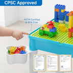 5-in-1 Toddler Table and Chair Set with 128PCS Building Blocks, Kids Activity Table Flip Top for Art, Sand & Water Play, Leak-Proof Design, Includes 1 Sturdy Chair, ASTM Certified, Gift for Ages 2-4