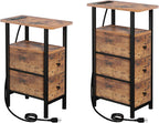 LOAKEKEL Narrow End Table Living Room with Charging Station