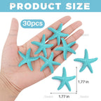 AUEAR, 30 Pack Lovely Starfish Decor Pencil Finger Resin for Wedding Crafts Home Decoration (Light Blue)