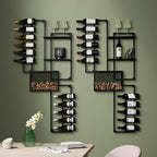 Wine Enthusiast 11-Bottle Gallery Wall Wine Rack with Cork Catcher - Black Powder-Coated Iron Label-Forward Display for 750 mL Bottles, Wall Mounted Bar & Dining Room Décor