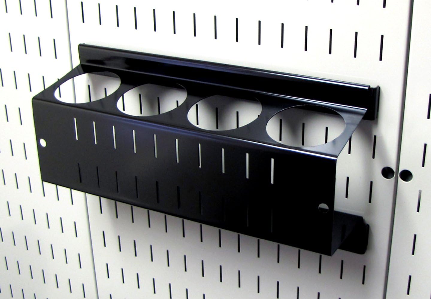 Wall Control Pegboard Spray Can Holder Bracket and Aerosol Can Organizer Pegboard and Slotted Tool Board - Black