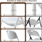 10 Pack Folding Chair, 600 lb Weight Capacity,Indoor/Outdoor Heavy Duty Foldable Chairs for Restaurants, Kitchens, Picnics, Races, Parties & Weddings. (10, White)