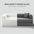 IDEALHOUSE 4 in 1 Convertible Sleeper Sofa Bed Couch, 79 Inch Boneless Corduroy Floor Couch with Pillows, No Assembly, Modern Deep Seat Sofa Futon Mattress for Living Room,Apartment,Gray