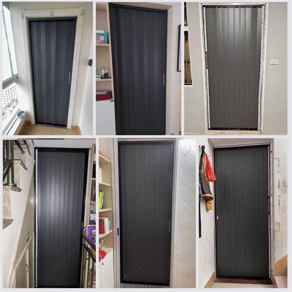 Aluminum Sliding Door with Lock - Retractable Barn Door Hardware Kit, Fits 61-177 cm, Temporary Simple Track Design, Ideal for Home and Office Spaces