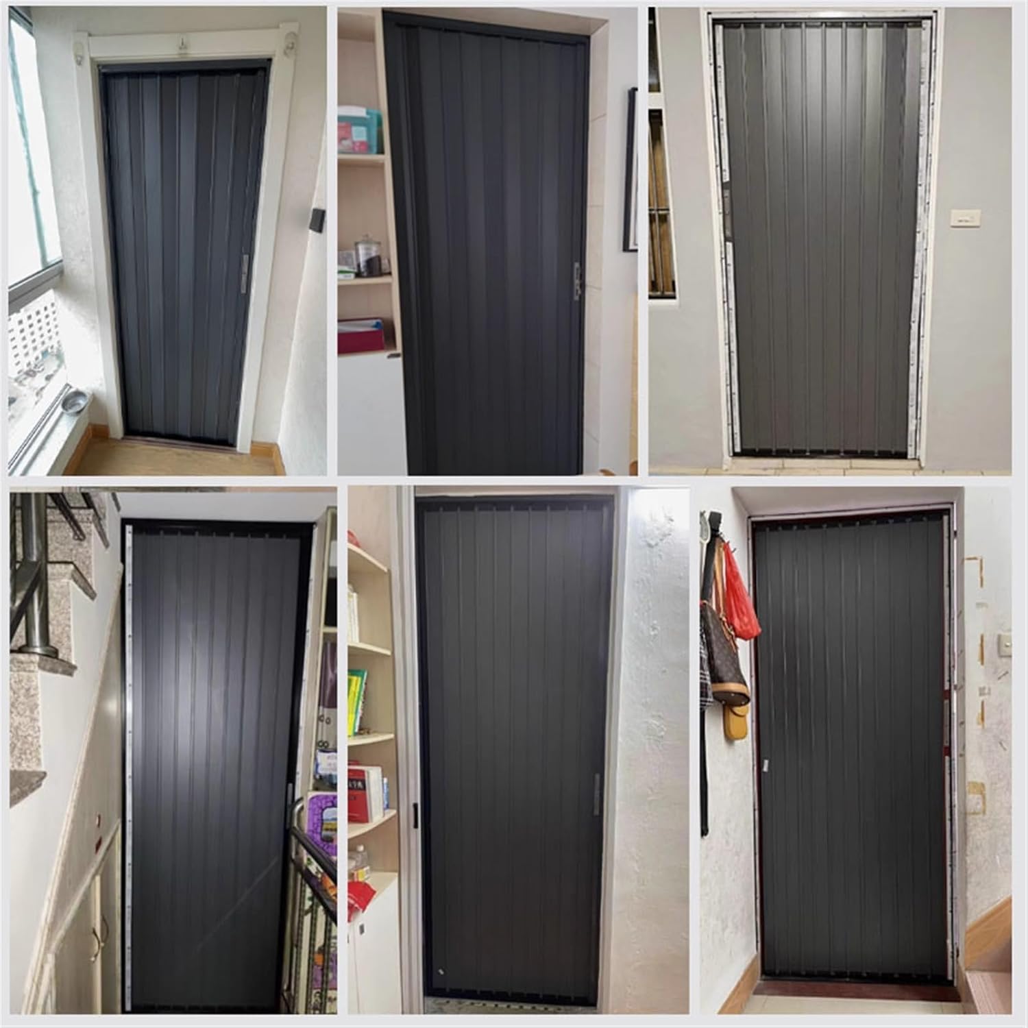 Aluminum Sliding Door with Lock - Retractable Barn Door Hardware Kit, Fits 61-177 cm, Temporary Simple Track Design, Ideal for Home and Office Spaces
