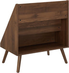 Crosley Furniture Liam Medium Mid-Century Modern Vinyl Record Storage Stand, Media Console for Records, Walnut